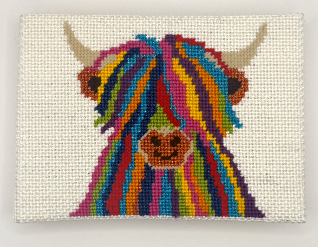 Fergus the Highland Cow Needlepoint Canvas — Preorder, Ships in 4–6 Weeks