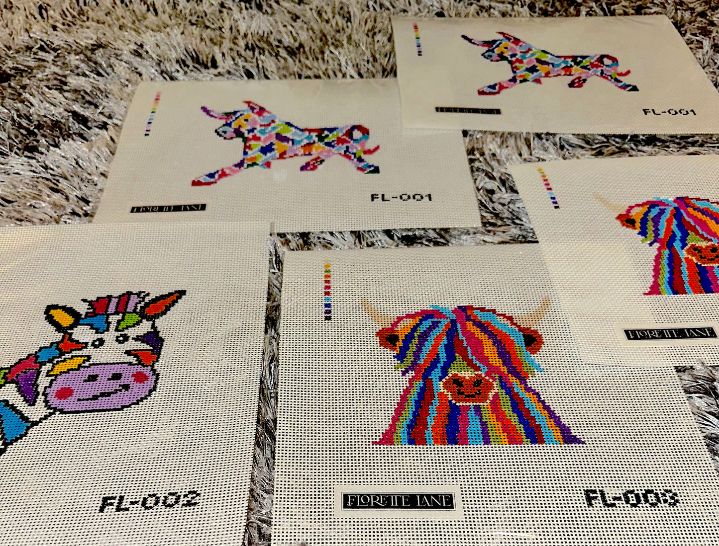Fergus the Highland Cow Needlepoint Canvas — Preorder, Ships in 4–6 Weeks