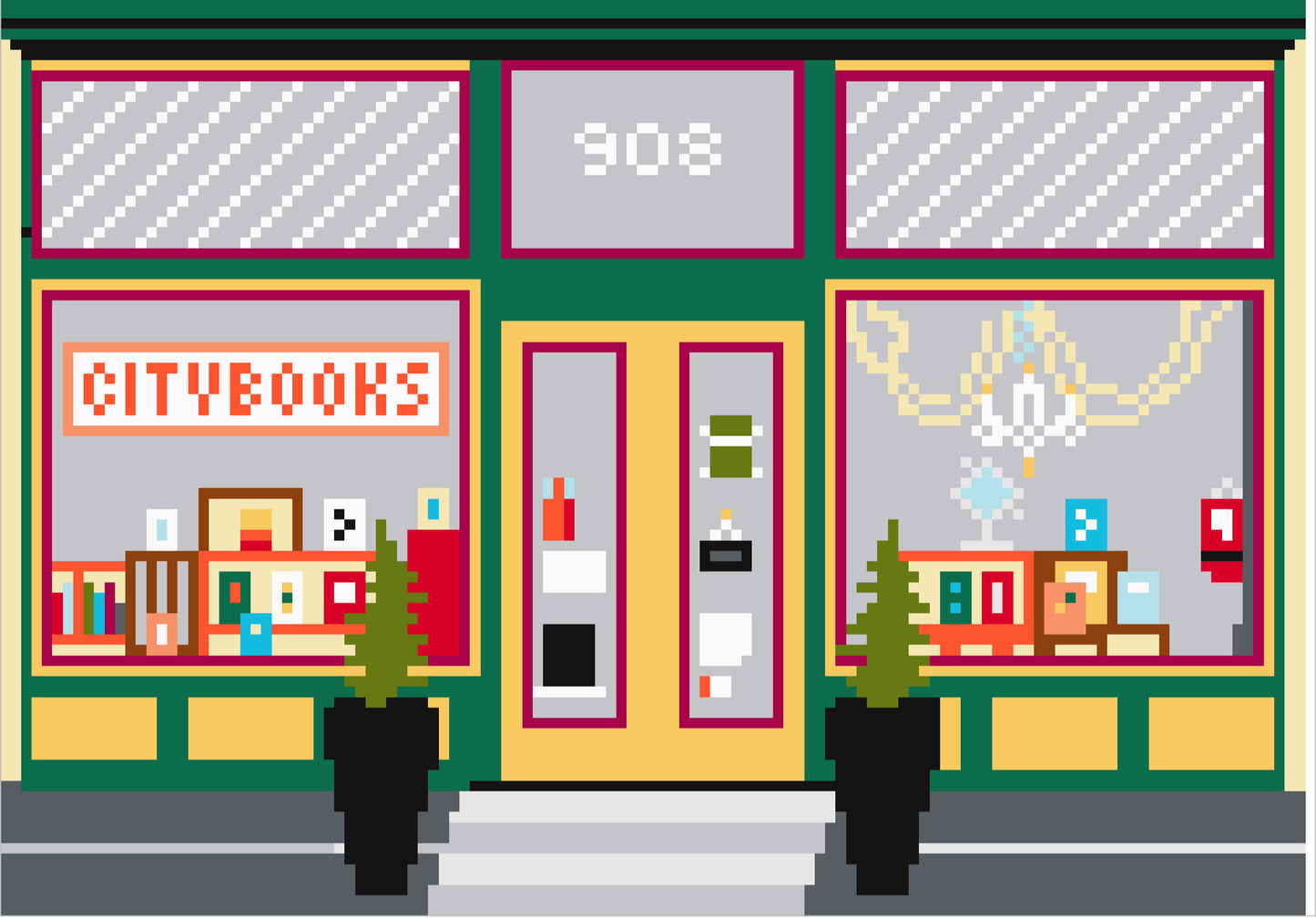 City Books Needlepoint Canvas — Preorder, Ships in 4–6 Weeks