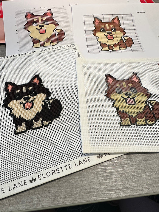 Milo Needlepoint Canvas — Preorder, Ships in 4–6 Weeks