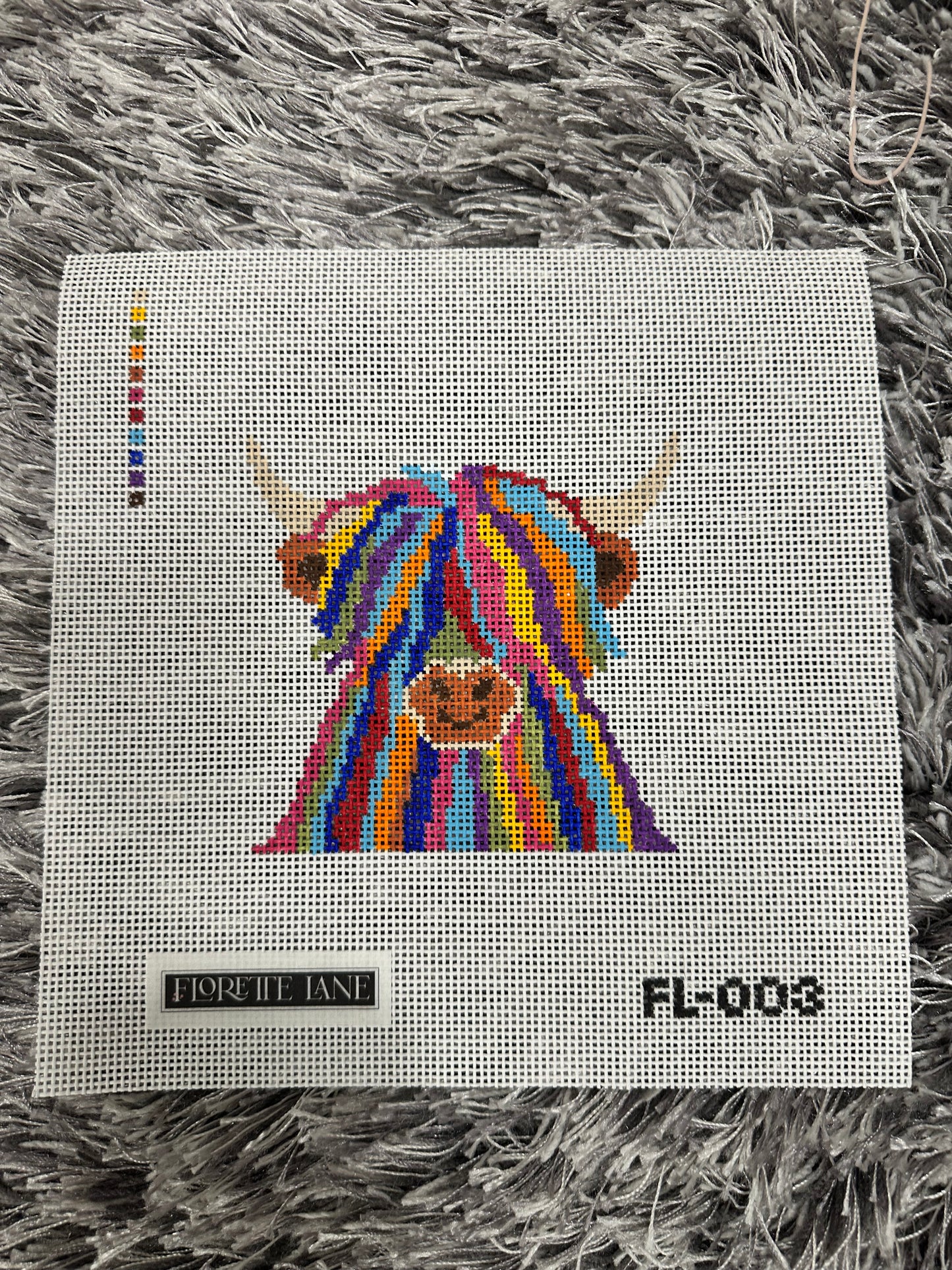 Fergus the Highland Cow Needlepoint Canvas — Preorder, Ships in 4–6 Weeks